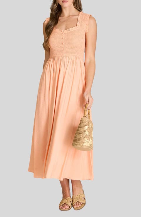 Smocked Midi Dress