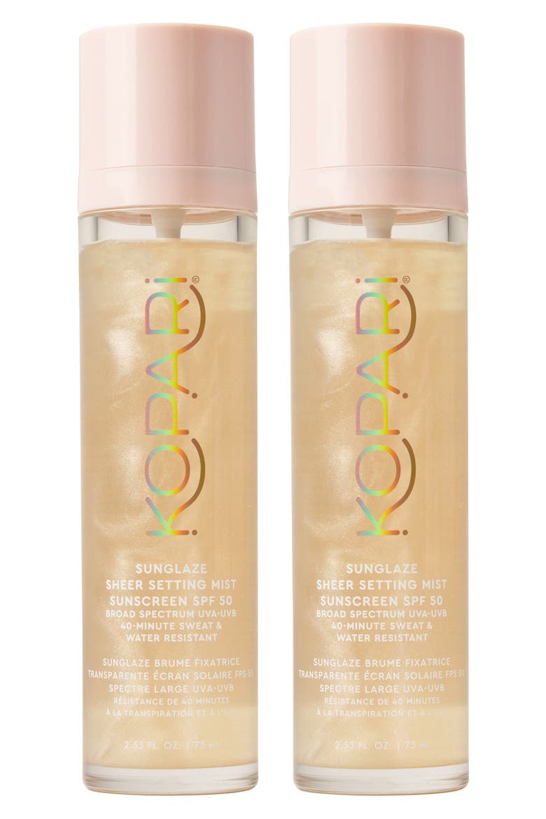 Sunglaze Sheer Setting Mist Sunscreen SPF 50 Duo $68 Value, Main, color, NO COLOR