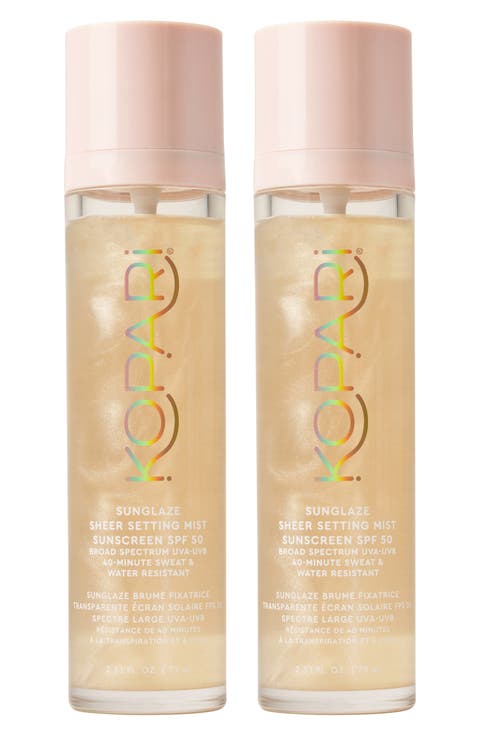 Sunglaze Sheer Setting Mist Sunscreen SPF 50 Duo $68 Value