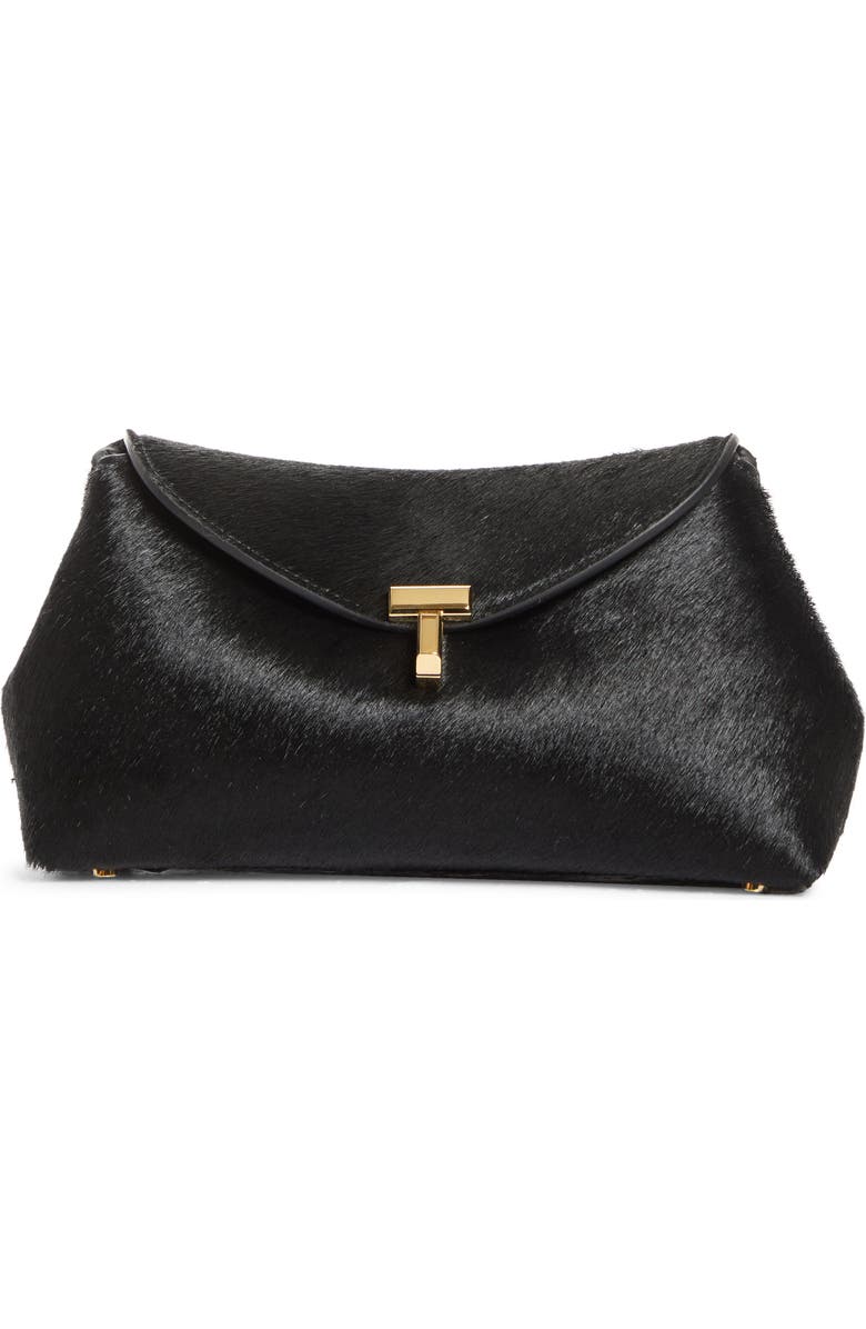 TOTEME Mini T-Lock Clutch Bag, Main, color, Black
