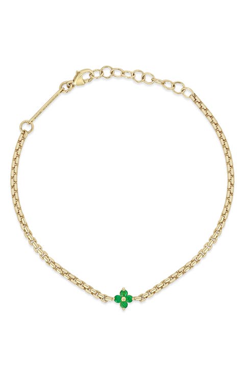 Quad Emerald Pendant Bracelet