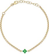 Zoë Chicco Quad Emerald Pendant Bracelet
