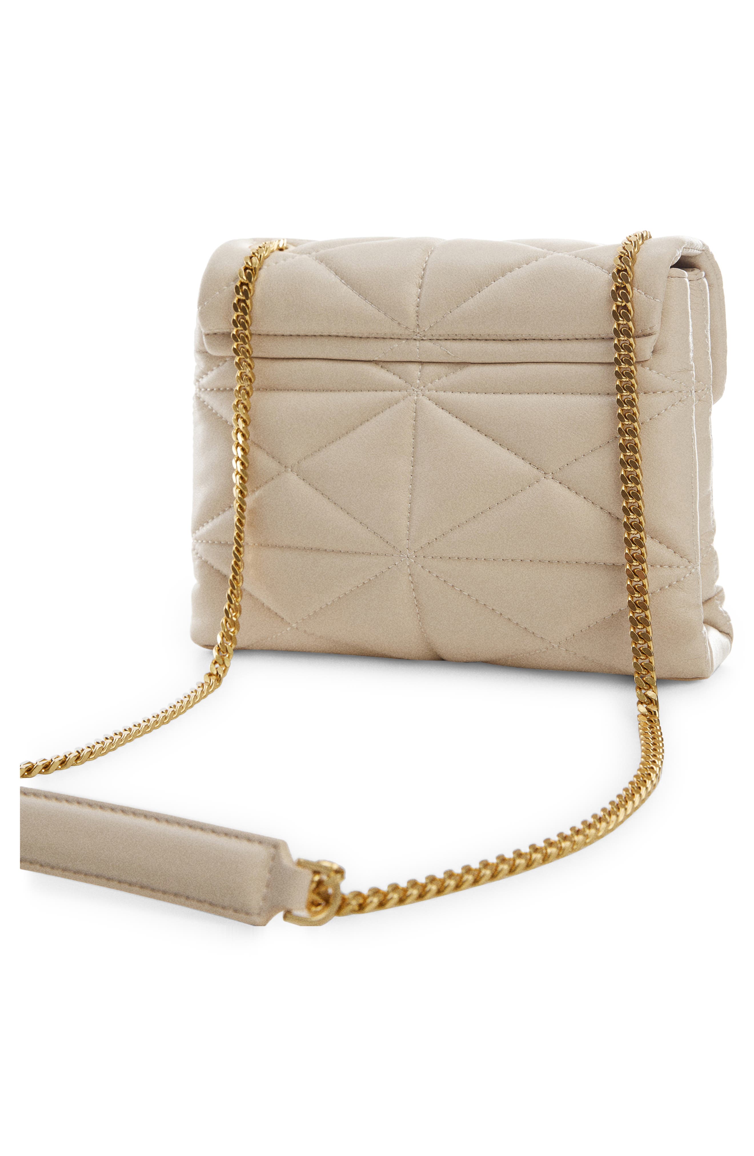 MANGO Quilted Faux Suede Convertible Shoulder Bag, Alternate, color, 