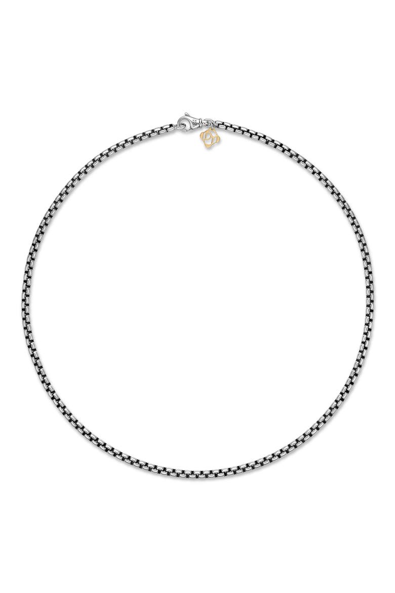 Box Chain Necklace in Sterling Silver with 14K Yellow Gold Accent, 3.6mm, Alternate, color, TWO TONE