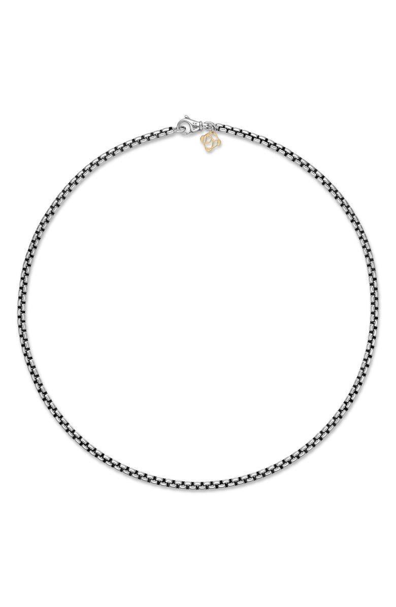 David Yurman Box Chain Necklace in Sterling Silver with 14K Yellow Gold Accent, 3.6mm, Alternate, color, Two Tone