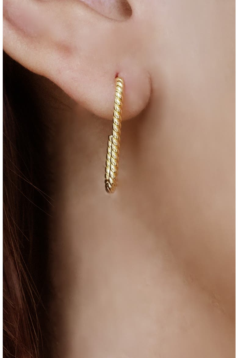Rope Oblong Hoop Earrings, Alternate, color, GOLD