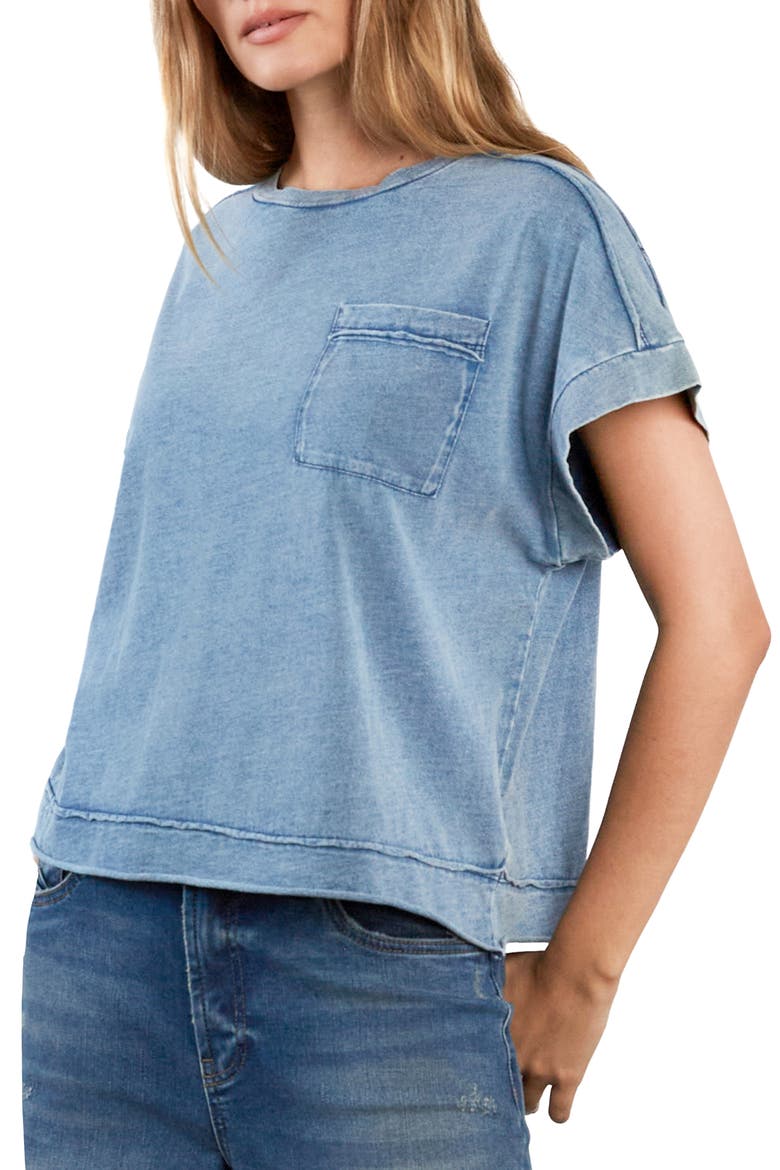 Cloud Cotton Slub Pocket T-Shirt, Alternate, color, CLOUD BLUE