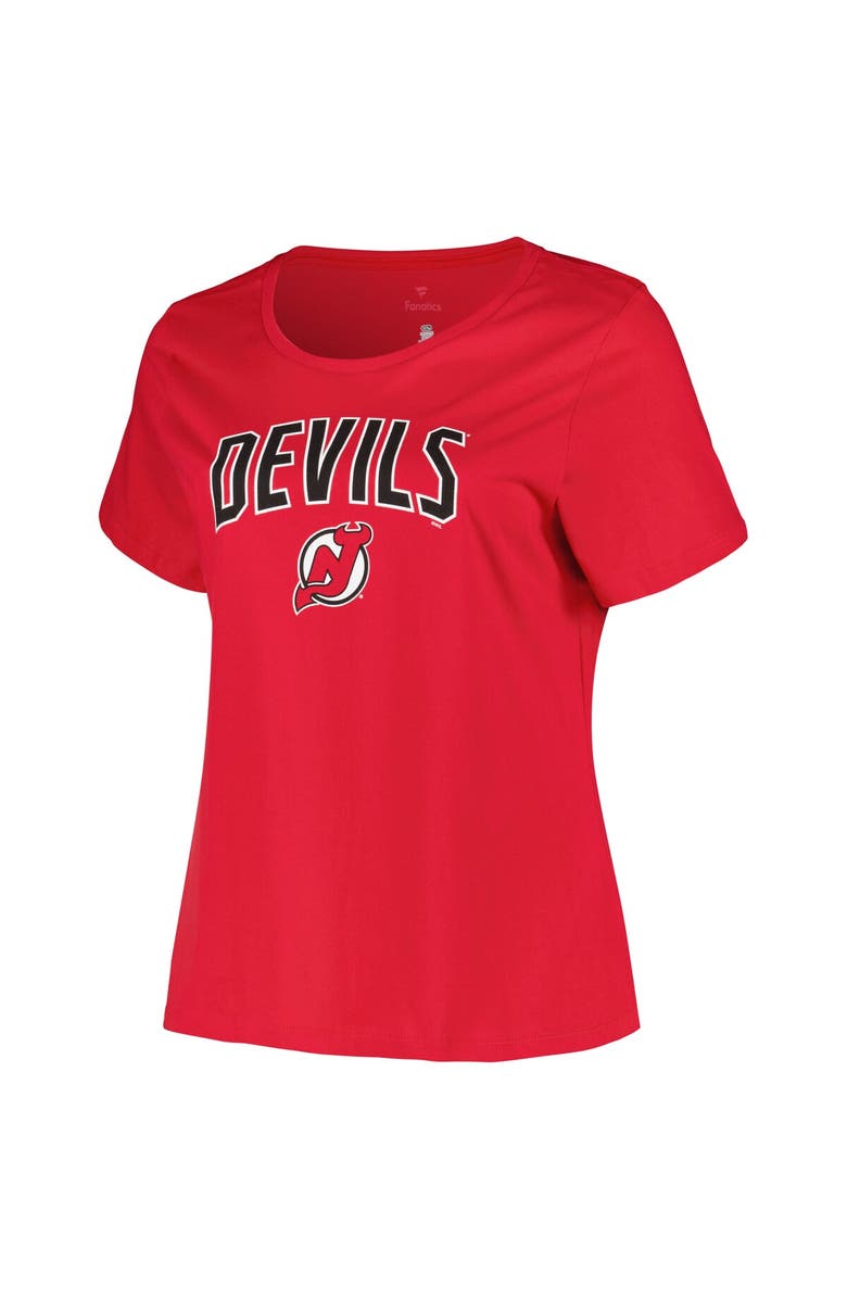 PROFILE Women's Profile Red New Jersey Devils Plus Size Arch Over Logo T-Shirt, Alternate, color, Red