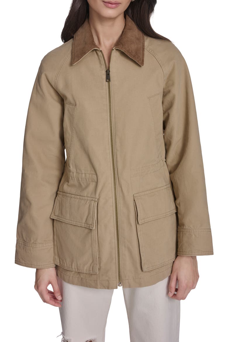 Cinched Barn Jacket, Main, color, TAN