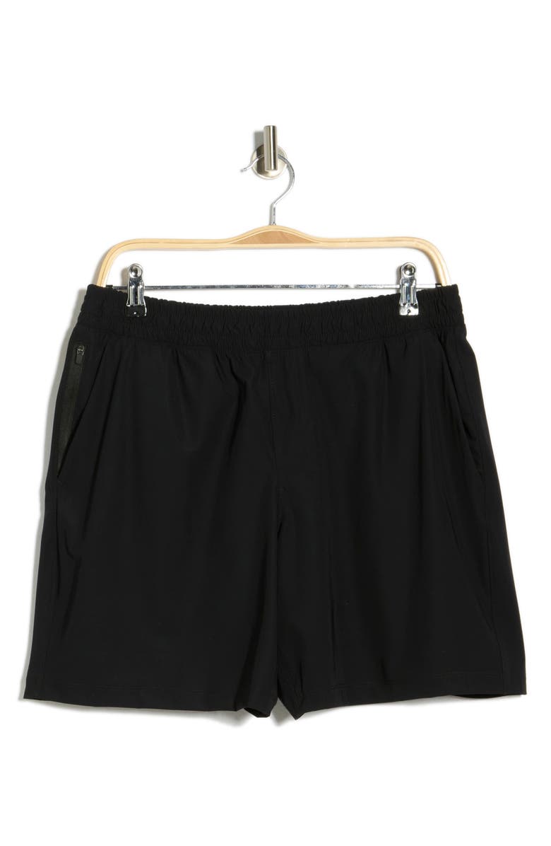 90 DEGREE BY REFLEX Warp Agility 7-Inch Shorts, Main, color, Black