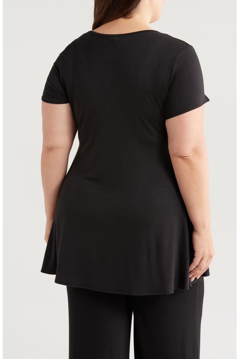 V-Neck Jersey Swing Top, Alternate, color, BLACK