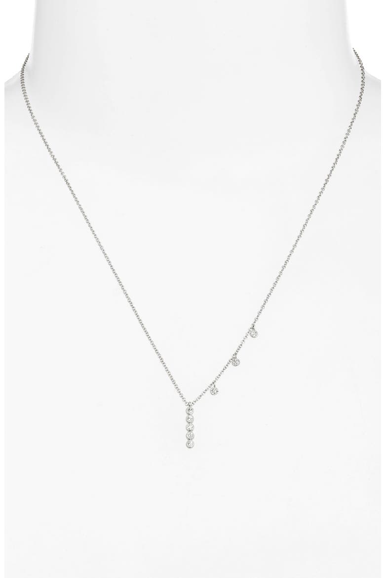 Diamond Bezel Bar Pendant Necklace, Alternate, color, WHITE GOLD