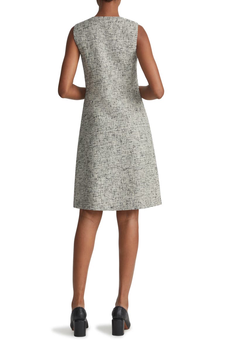 Sleeveless Linen Blend Tweed A-Line Dress, Alternate, color, BLACK MULTI