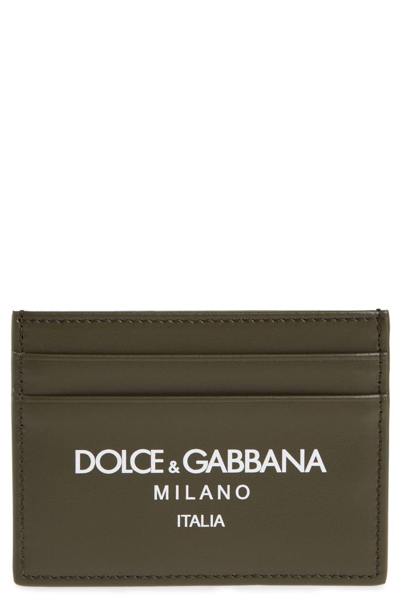 Dolce&Gabbana Milano Logo Leather Card Case, Main, color,