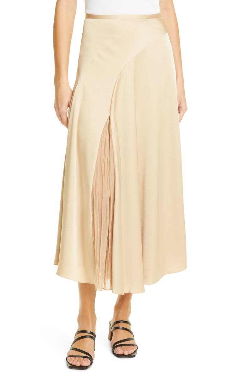 Vince Mixed Media Panel Asymmetrical Skirt, Main, color, 