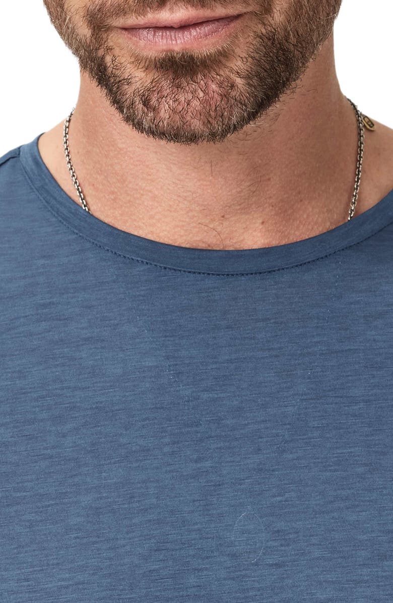 John Varvatos Amato Silk & Organic Cotton Crewneck T-Shirt, Alternate, color, Oiled Blue