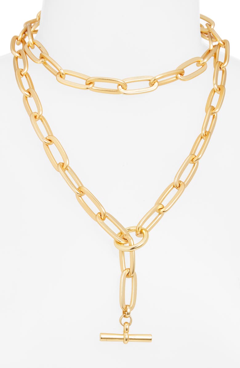 Karine Sultan Long Link Necklace, Alternate, color, Gold