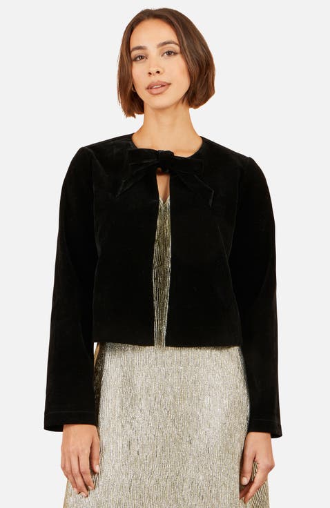Luxe Bowneck Cropped Evening Jacket