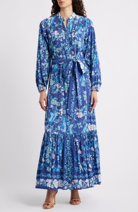 Zariah Print Long Sleeve Shirtdress
