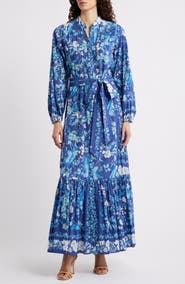 KOBI HALPERIN Zariah Print Long Sleeve Shirtdress