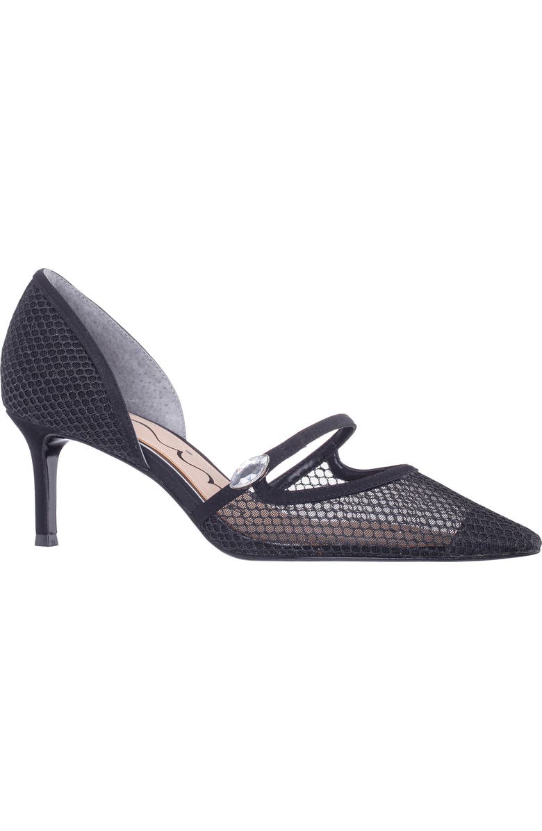 Nina Nashly Pointed Toe Cap Toe Mary Jane Pump, Main, color, Black