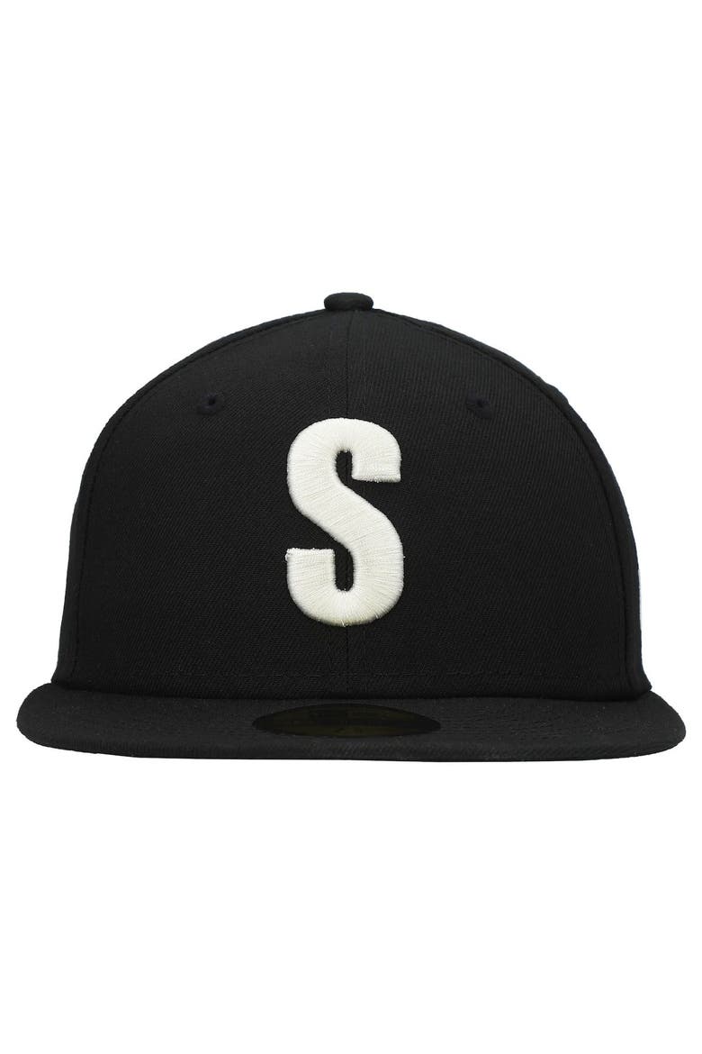 Men's New Era Black Seattle Mariners Cooperstown Collection Turn Back The Clock Steelheads 59FIFTY Fitted Hat, Alternate, color, BLACK