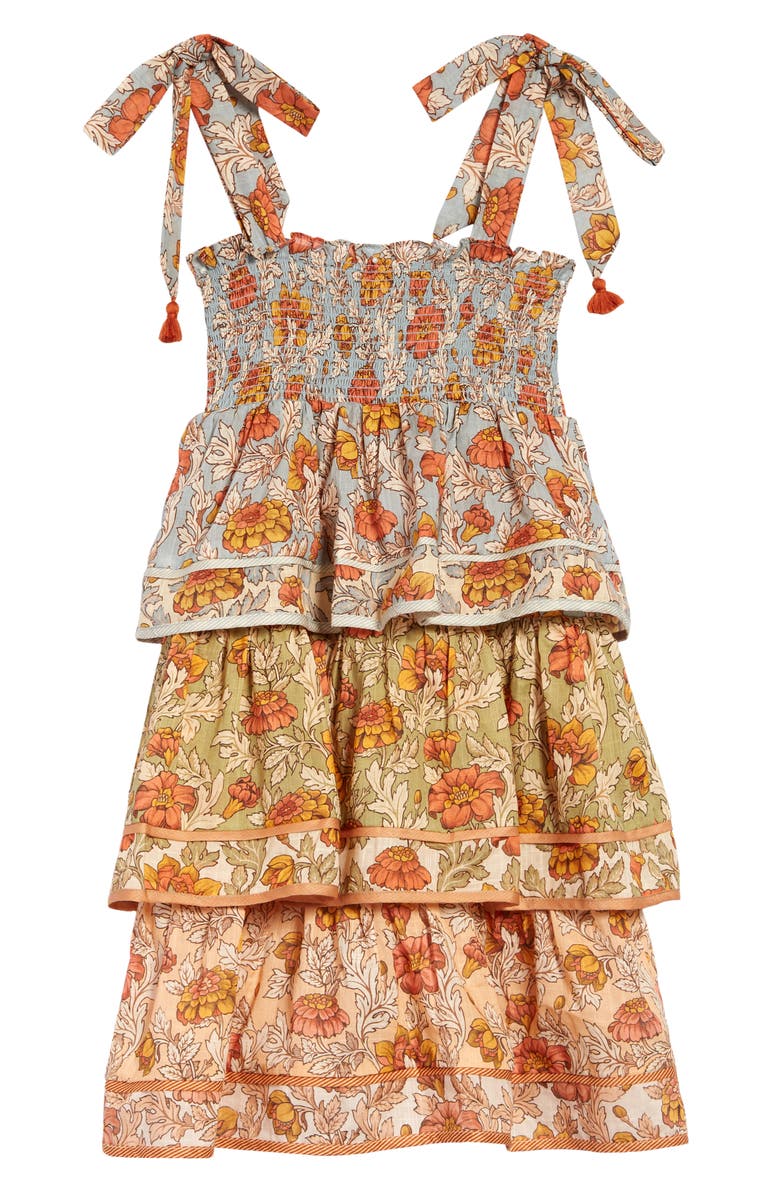 Zimmermann Kids' Andie Floral Print Tiered Cotton Sundress, Alternate, color,