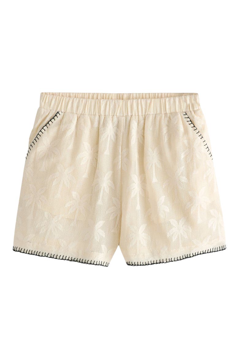 Palm Jacquard Open Knit Shorts, Main, color, NEUTRAL