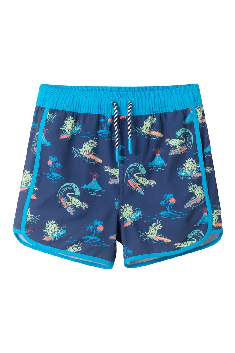 Kids' Skater Dog T-Shirt & Swim Shorts Set, Alternate, color, NAVY DINO