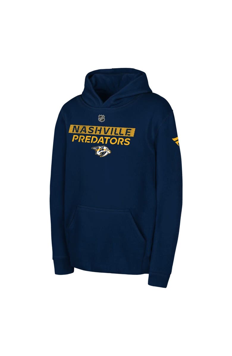 Outerstuff Youth Navy Nashville Predators Authentic Pro Wordmark Fleece Pullover Hoodie, Main, color, Navy