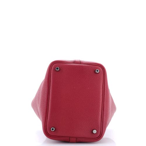 Pre-owned Hermes Hermes Picotin Lock Bag Clemence Pm In Red