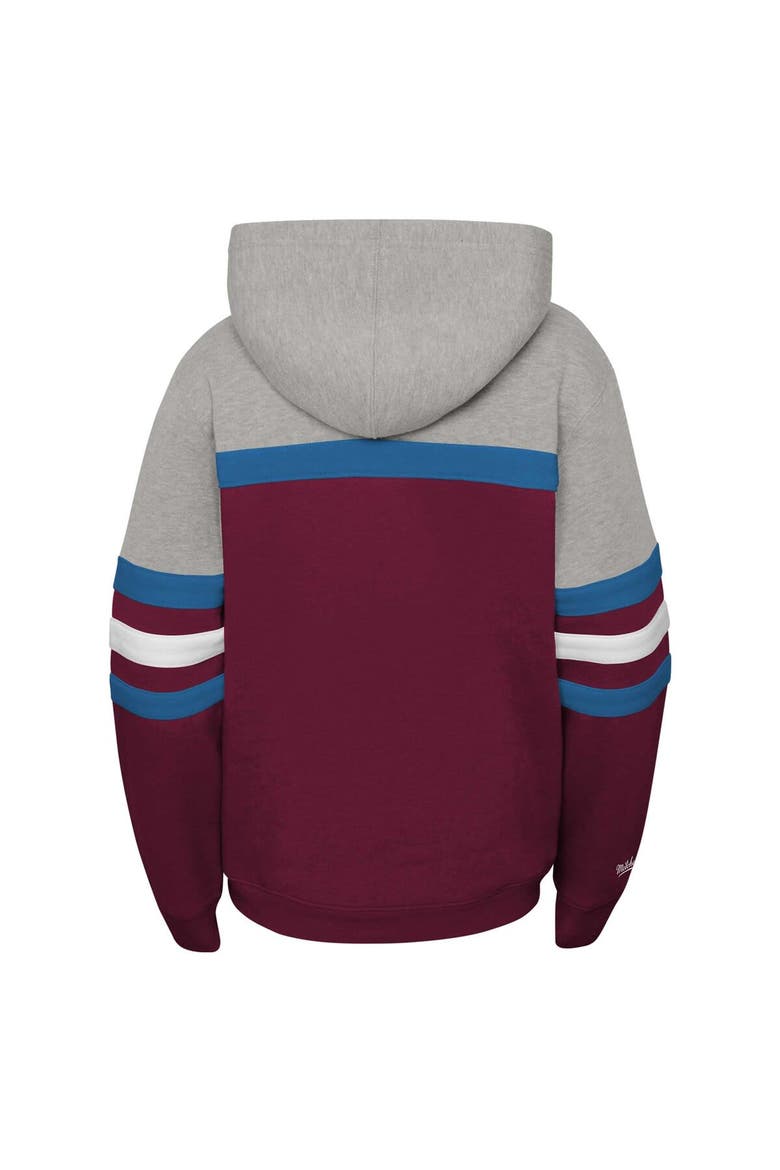 Youth Mitchell & Ness Burgundy Colorado Avalanche Head Coach Pullover Hoodie, Alternate, color, Burgundy