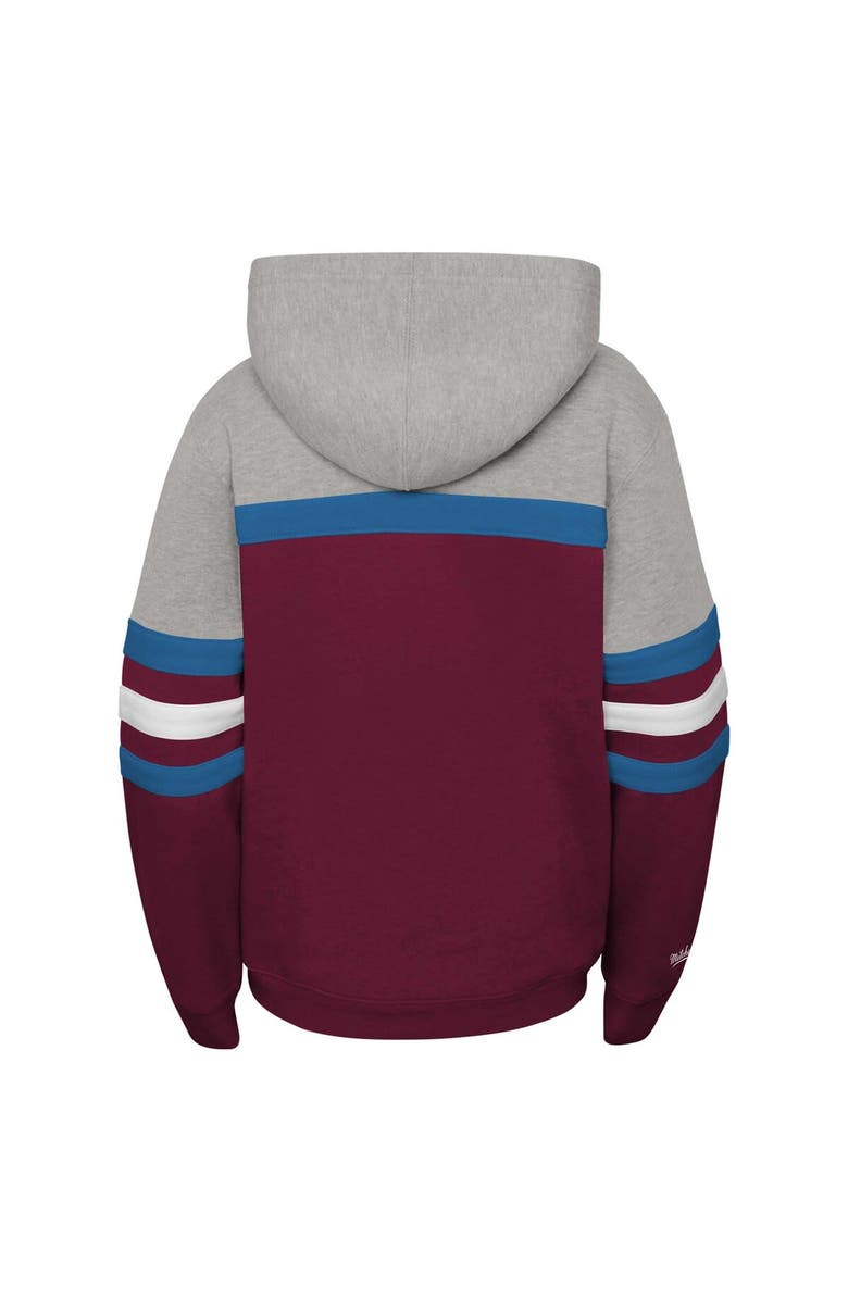 Mitchell & Ness Youth Mitchell & Ness Burgundy Colorado Avalanche Head Coach Pullover Hoodie, Alternate, color, Burgundy