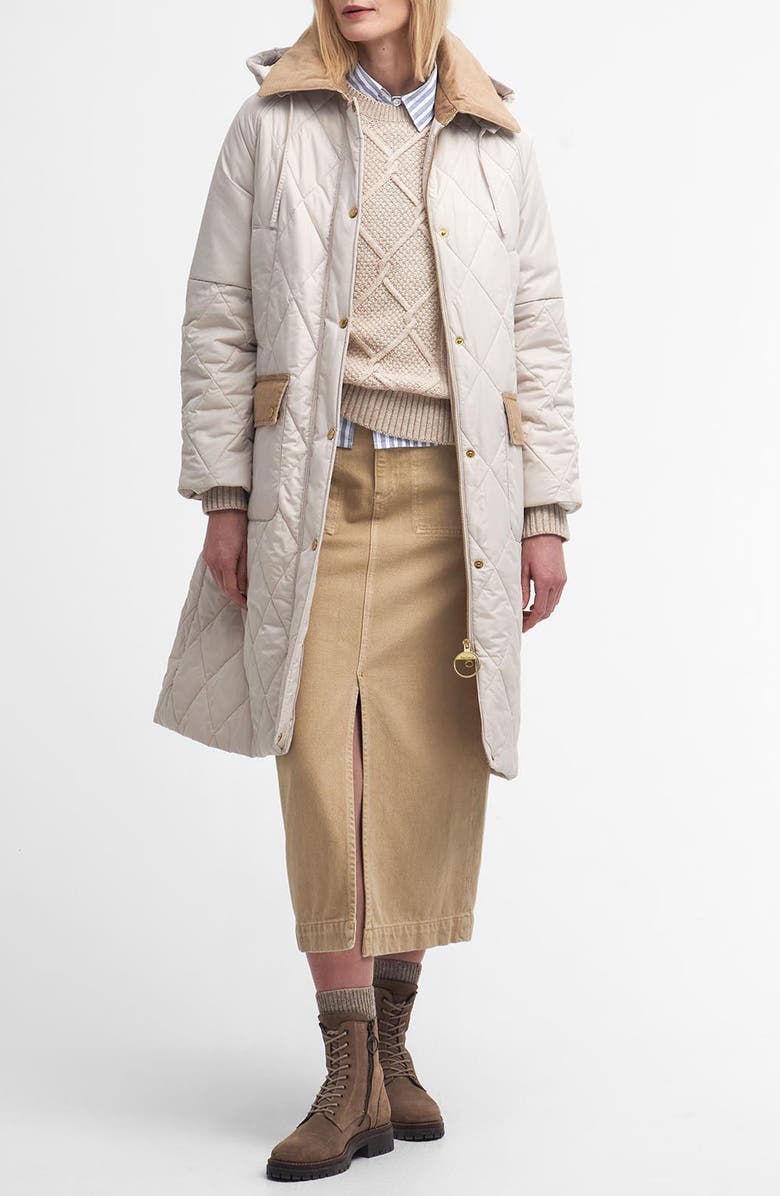 Barbour Cookston Quilted Coat with Removable Hood, Main, color, Oatmeal/ Ancient