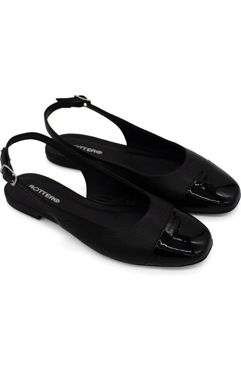 Bottero Botsamya XXIV Slingback Flat, Main, color, Black/ Black