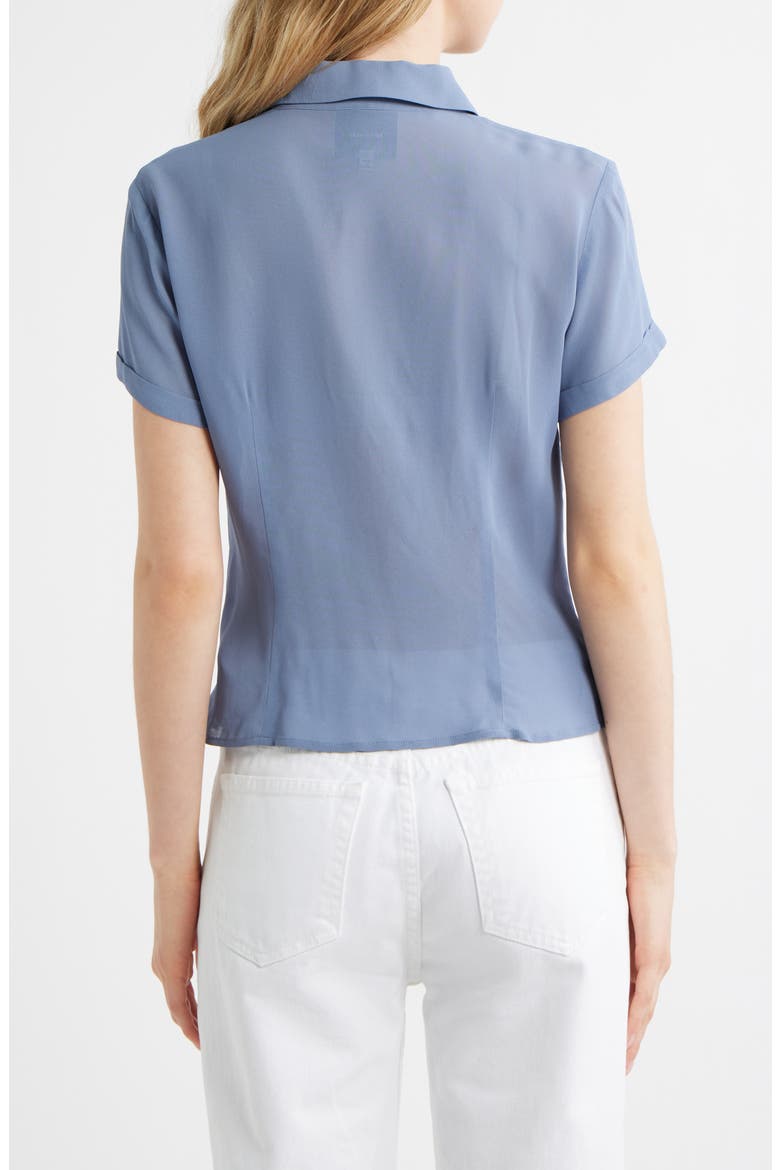 Corin Semi Sheer Button-Up Top, Alternate, color, CORNFLOWER