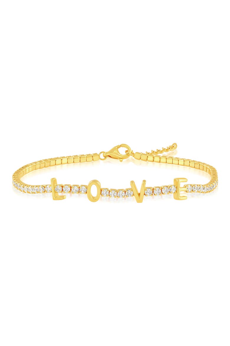 Love Cubic Zirconia Tennis Bracelet, Main, color, GOLD