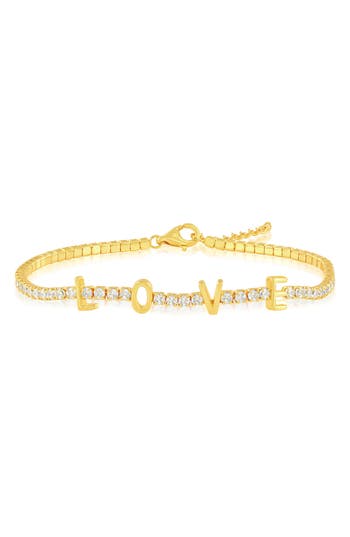 Shop Simona Love Cubic Zirconia Tennis Bracelet