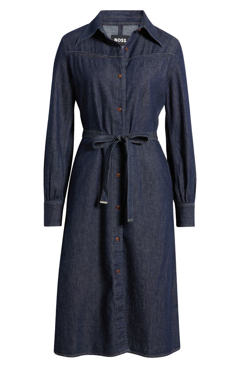BOSS Dilenea Long Sleeve Denim Dress, Alternate, color, 
