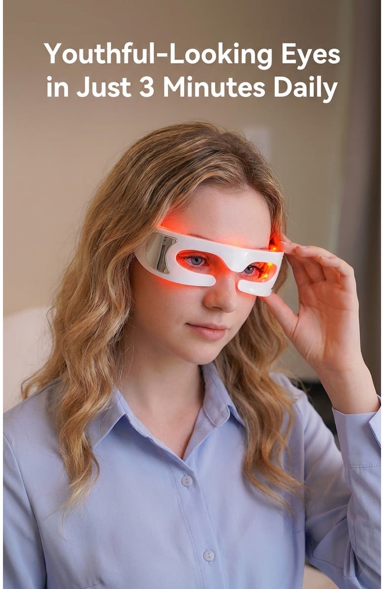 Lovery LED Red Light Therapy Advanced  Restoration Pro Eye Mask - Anti-Aging Eye Device with Vibration Massage, Collagen-Renewal, At-Home Under Eye Treatment, Alternate, color, White