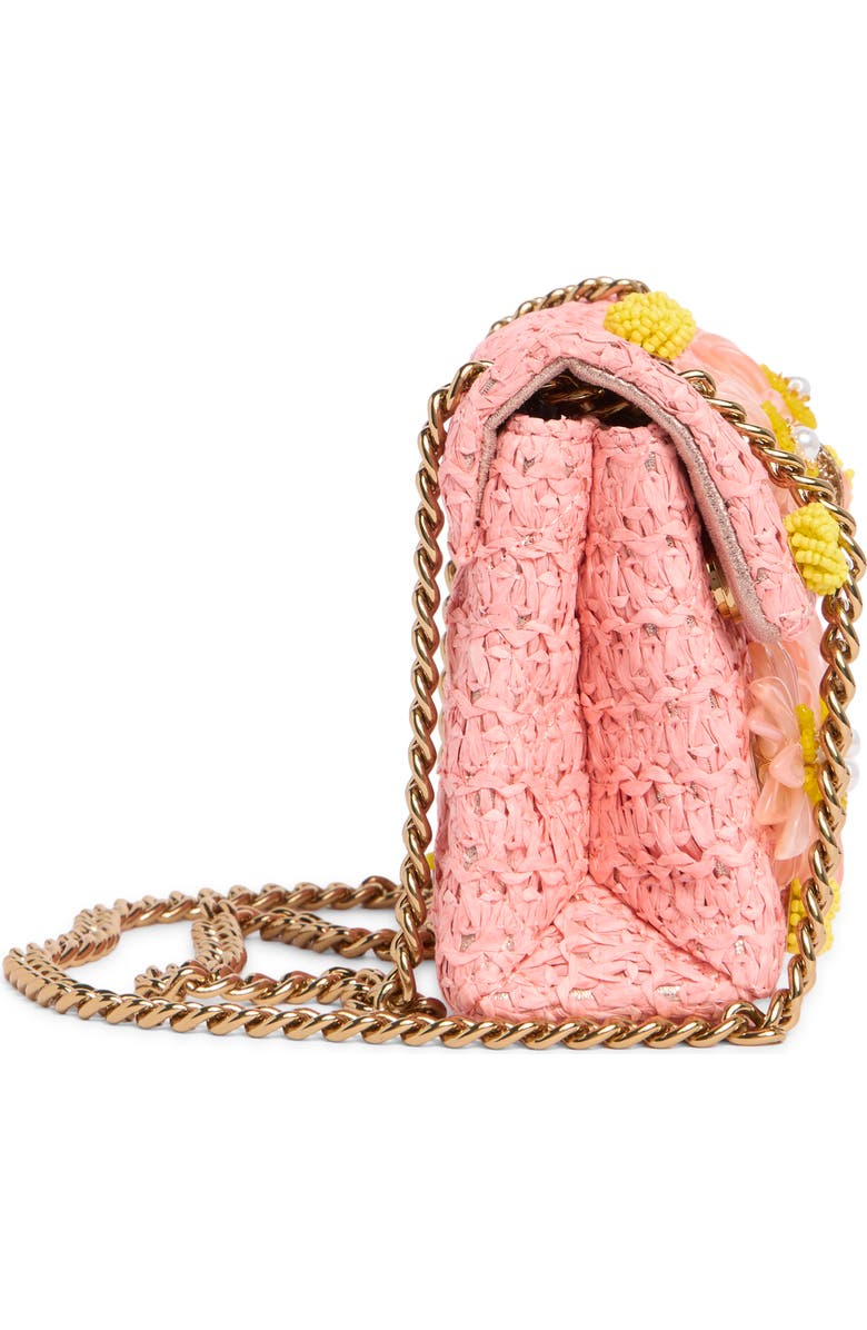 Kurt Geiger London Mini Kensington Raffia Convertible Shoulder Bag, Alternate, color, Light Pink/ Pastel Orange