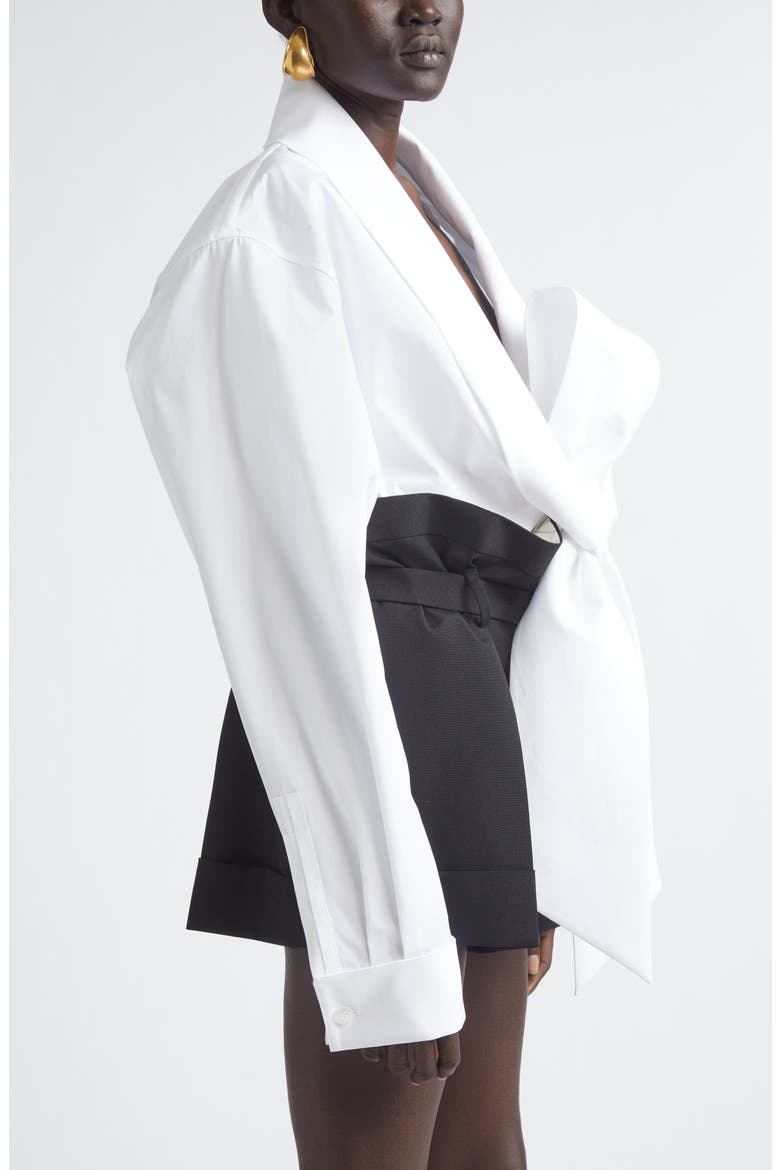 Lavalliere Plunge Neck Top, Alternate, color, BLANC