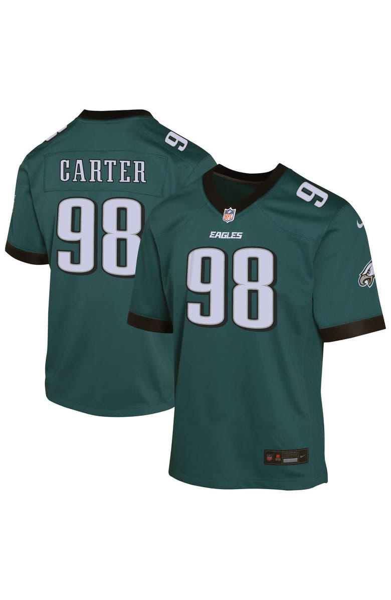Nike Youth Nike Jalen Carter Midnight Green Philadelphia Eagles Game Player Jersey, Main, color, Green