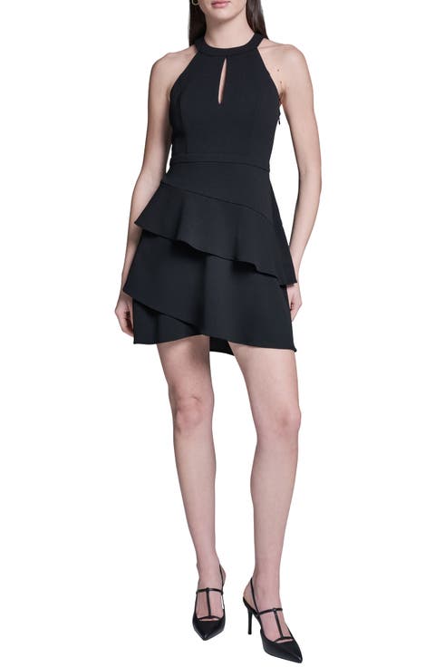 High Neck Tiered Minidress