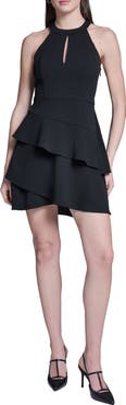 BCBG High Neck Tiered Minidress