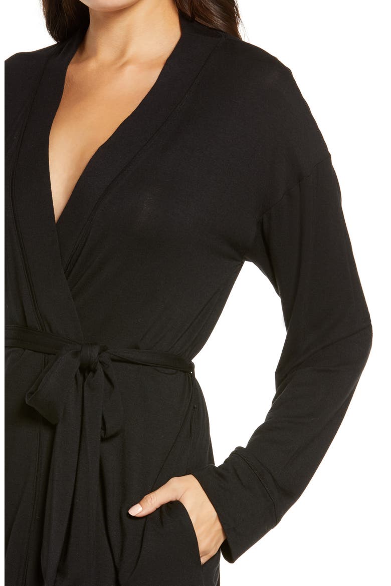 'SKIMS Sleep Short Robe, Alternate, color, ONYX