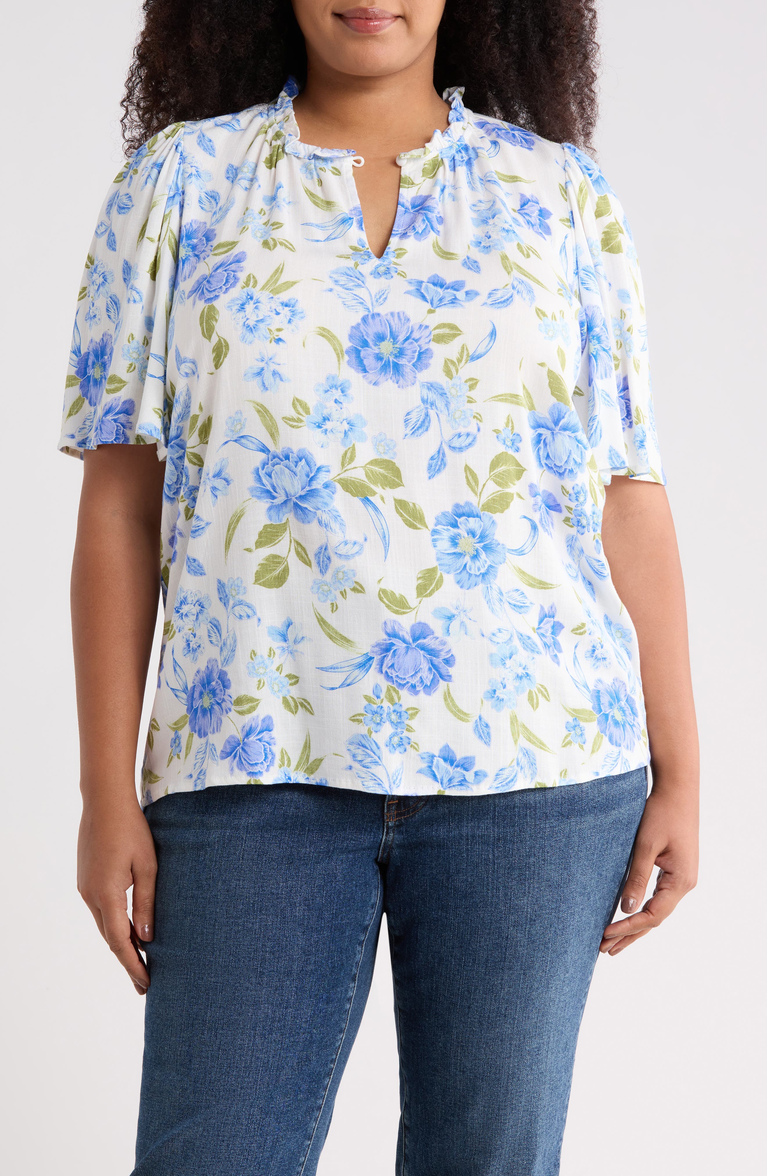 Sugarlips Milla Floral Print Woven Shirt In Multi