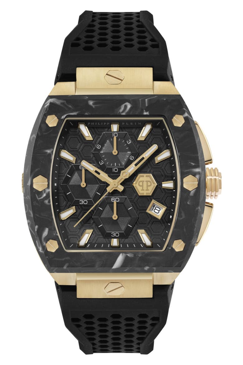 Hexagon Phantom Chrono Quartz Watch, 44mm, Main, color, IP YELLOW GOLD