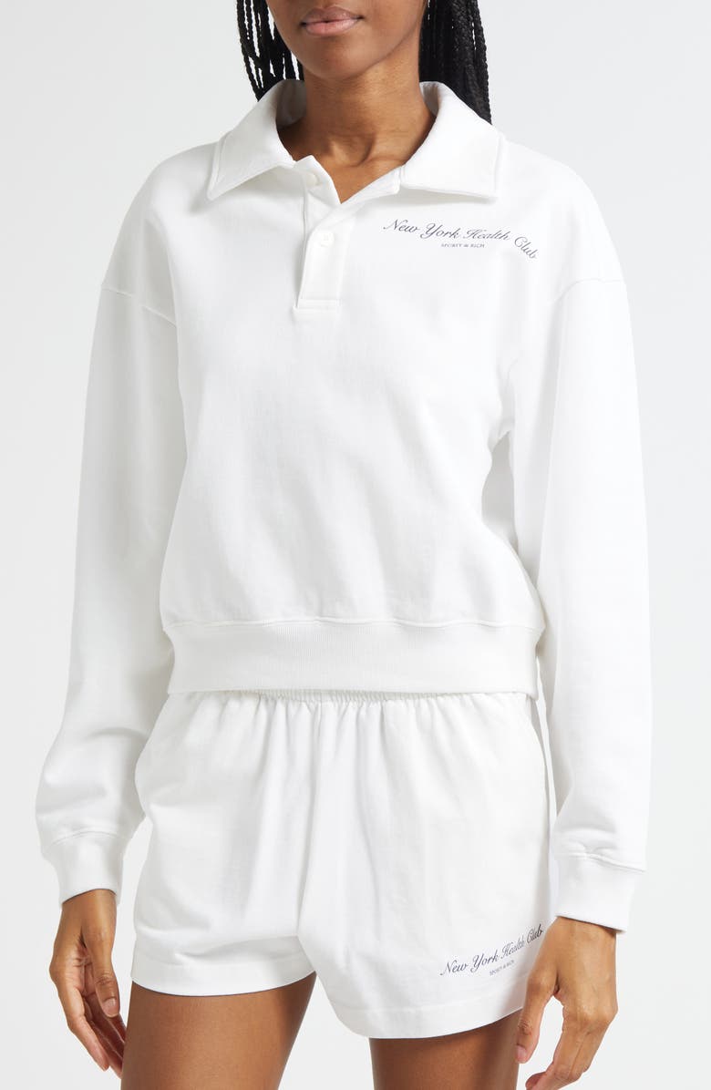 Sporty & Rich NY Health Club Polo Sweatshirt, Alternate, color,