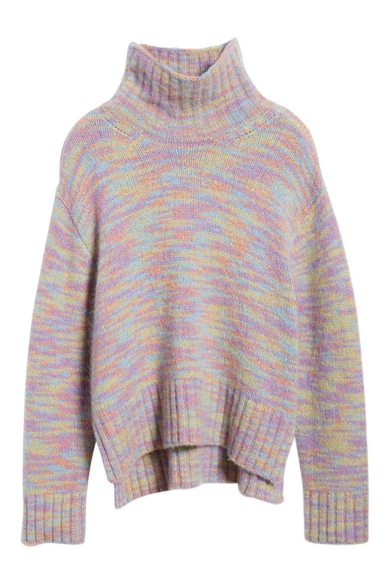 Yuki Multicolor Wool & Silk Turtleneck Sweater, Alternate, color, MULTI MULTICOLORED